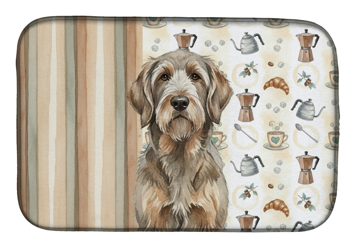 Picture of Carolines Treasures WDK7539DDM 21 x 14 in. Grizzle & Tan Otterhound Coffee Bar Dish Drying Mat
