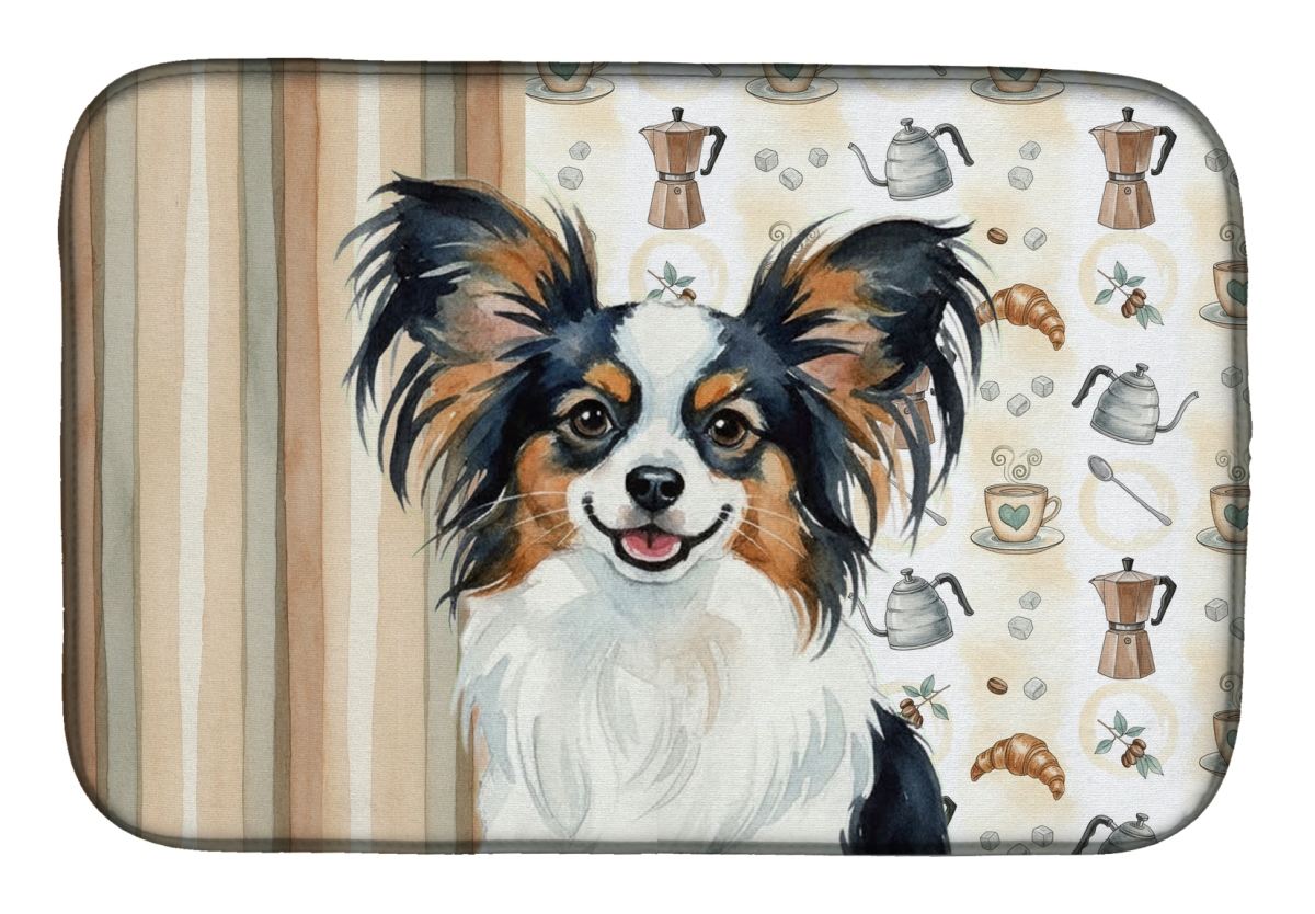 Picture of Carolines Treasures WDK7543DDM 21 x 14 in. Tricoilor Papillon Coffee Bar Dish Drying Mat
