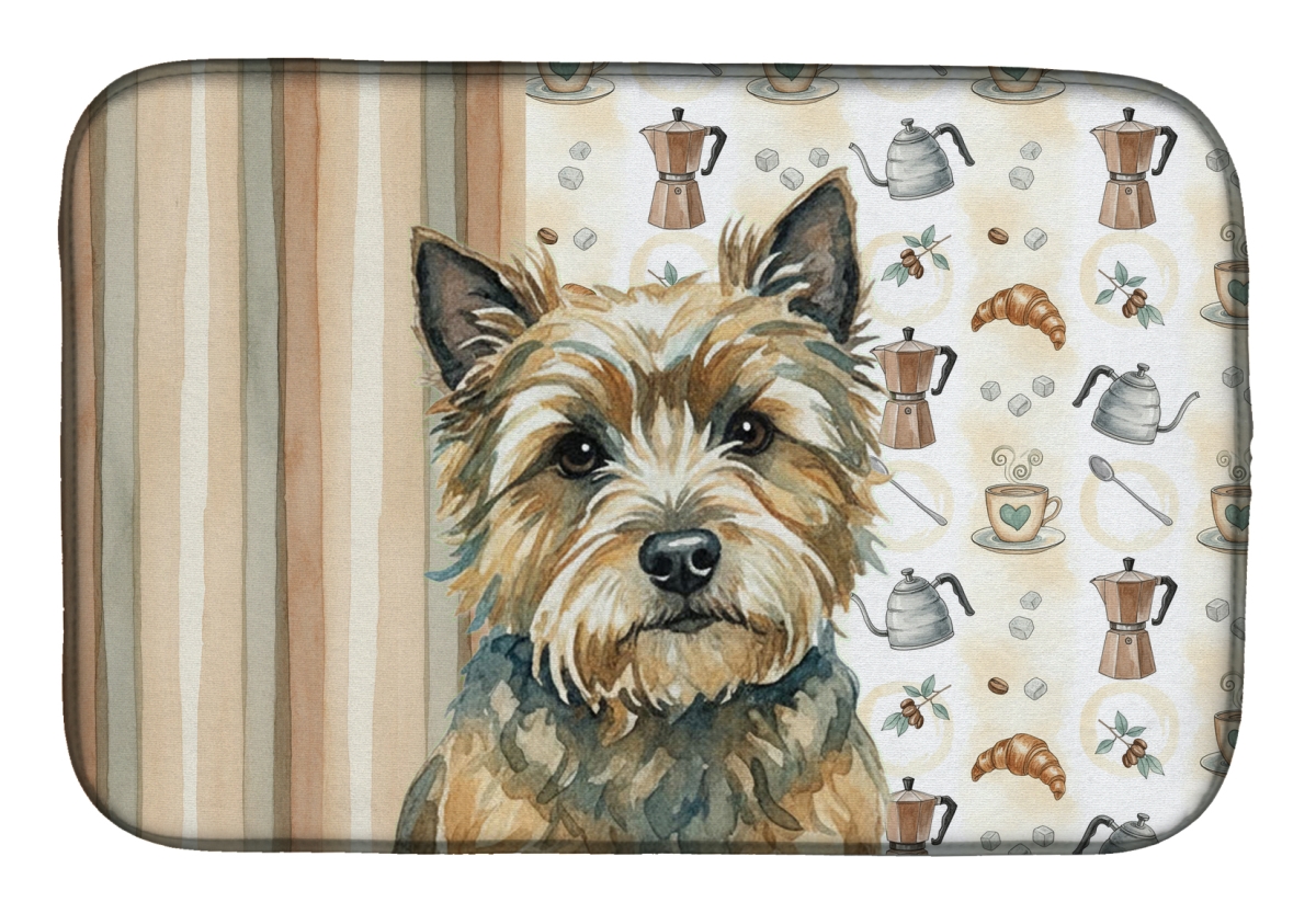 Picture of Carolines Treasures WDK7356DDM 21 x 14 in. Cairn Terrier Coffee Bar Dish Drying Mat