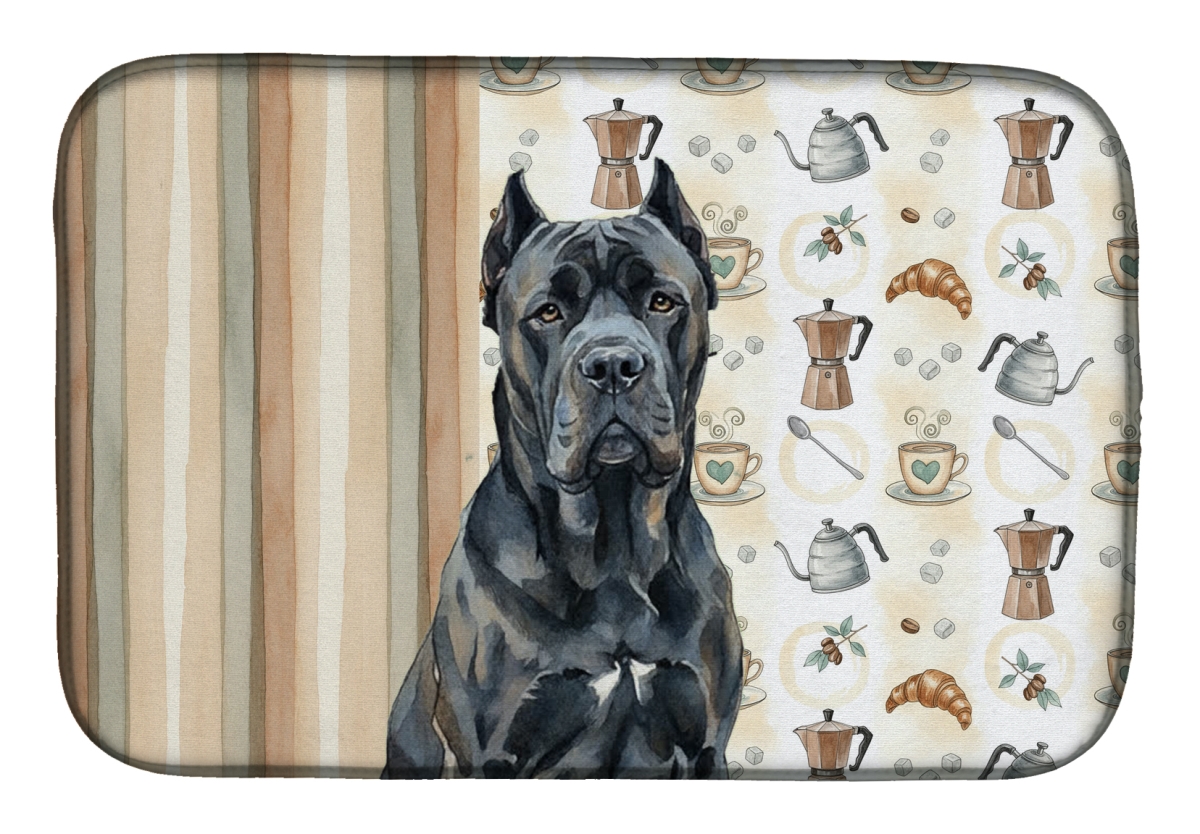 Picture of Carolines Treasures WDK7357DDM 21 x 14 in. Cane Corso Coffee Bar Dish Drying Mat