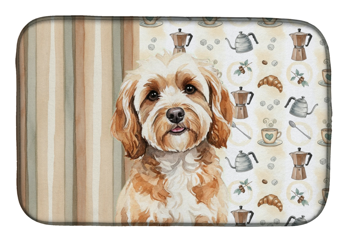 Picture of Carolines Treasures WDK7366DDM 21 x 14 in. Cavapoo Coffee Bar Dish Drying Mat