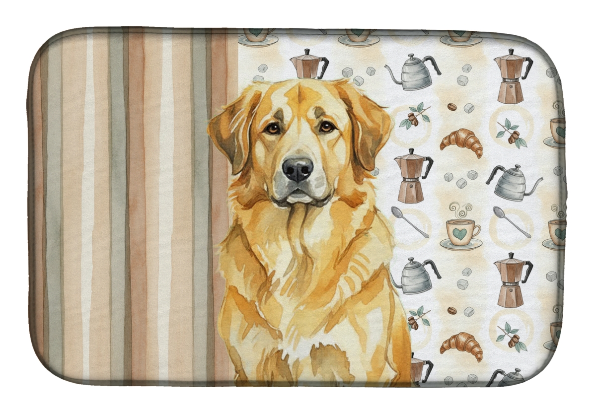 Picture of Carolines Treasures WDK7498DDM 21 x 14 in. Lion Yellow Leonberger Coffee Bar Dish Drying Mat