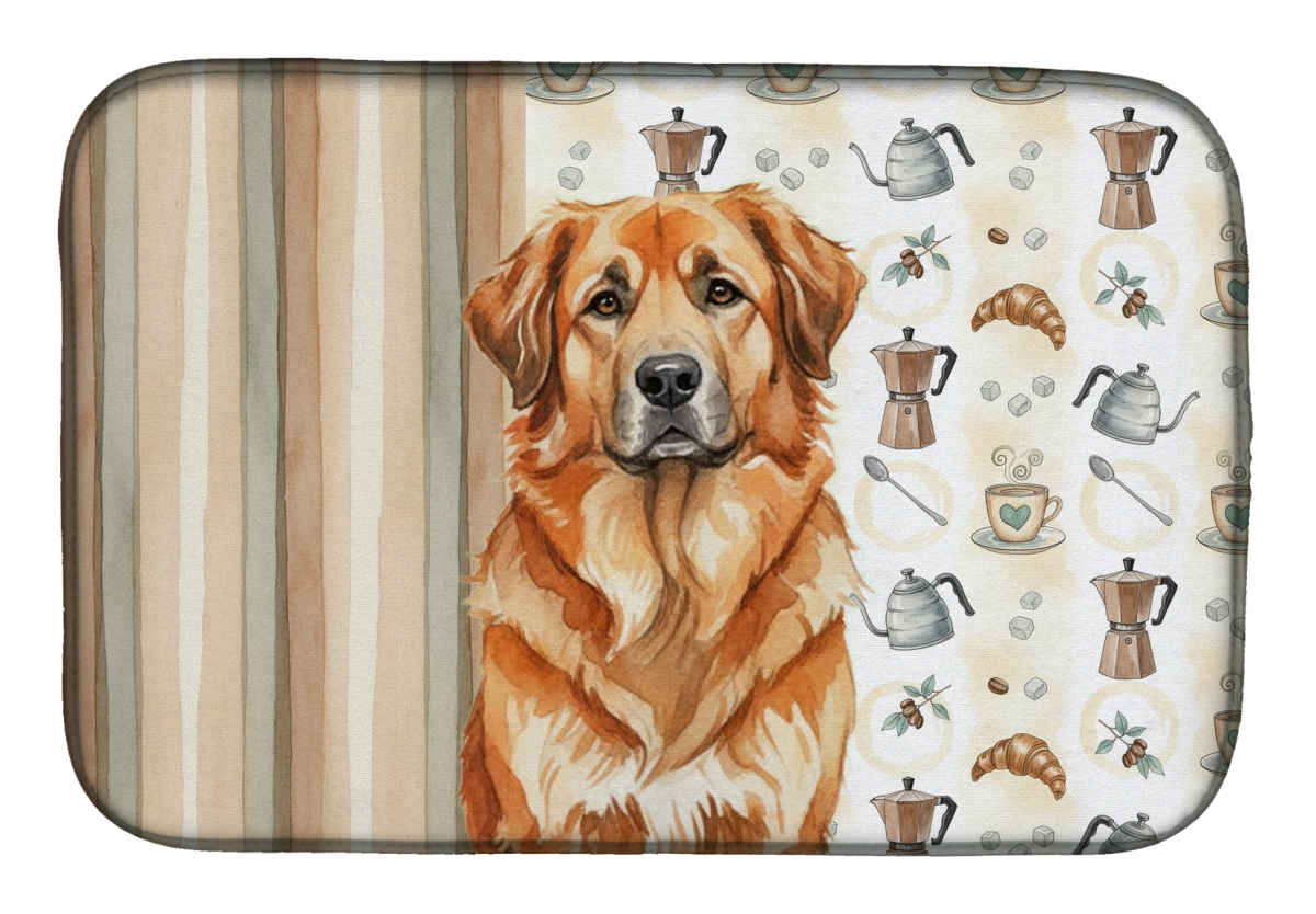 Picture of Carolines Treasures WDK7499DDM 21 x 14 in. Red Leonberger Coffee Bar Dish Drying Mat