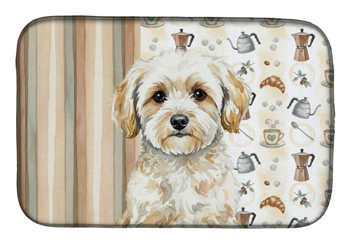 Picture of Carolines Treasures WDK7507DDM 21 x 14 in. Maltipoo Coffee Bar Dish Drying Mat
