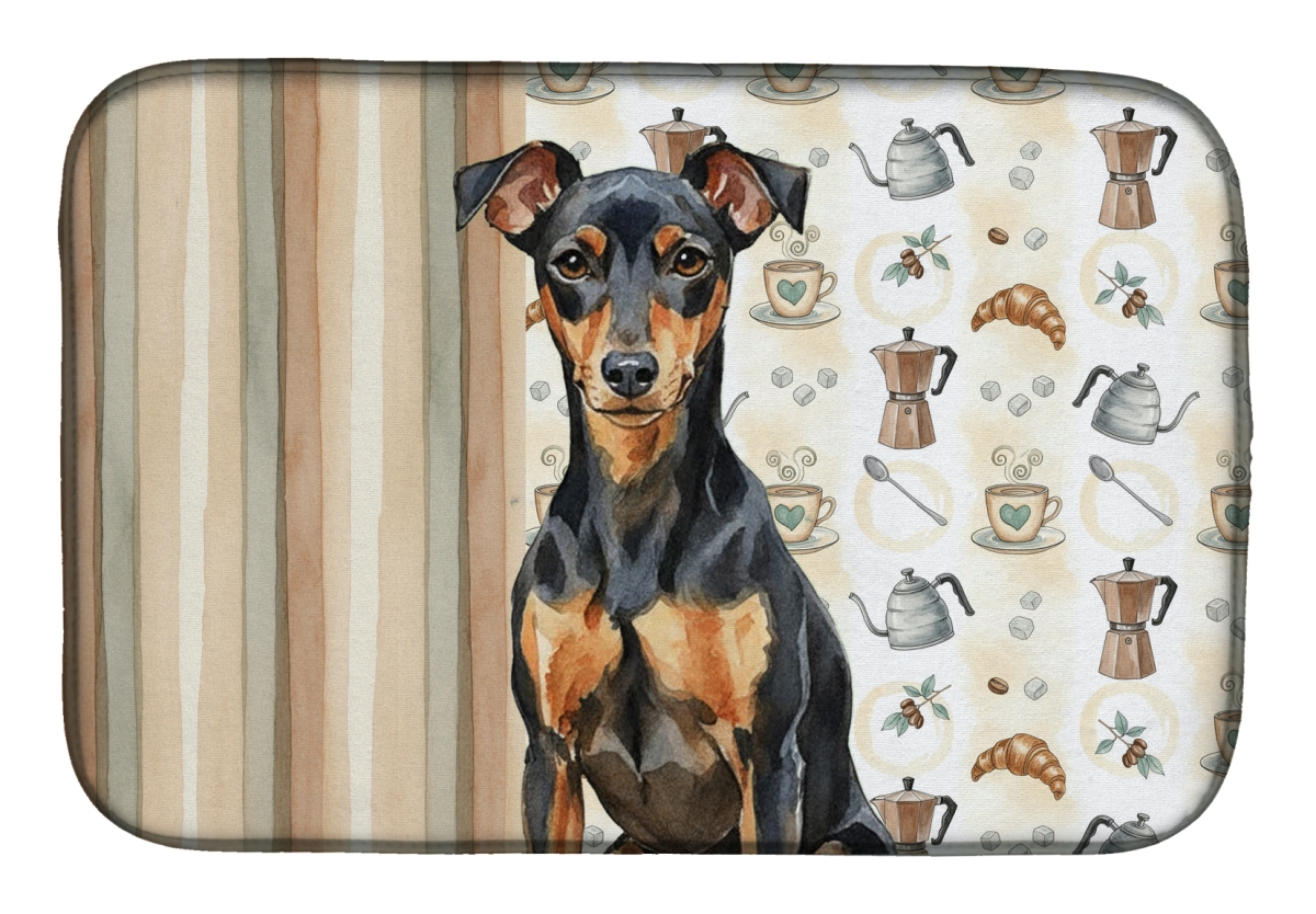 Picture of Carolines Treasures WDK7508DDM 21 x 14 in. Manchester Terrier Coffee Bar Dish Drying Mat