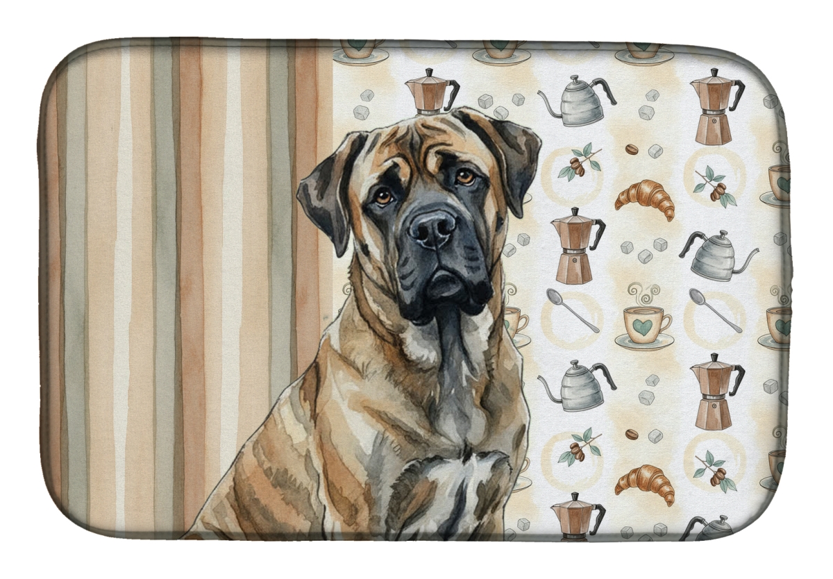Picture of Carolines Treasures WDK7509DDM 21 x 14 in. Brindle Mastiff Coffee Bar Dish Drying Mat
