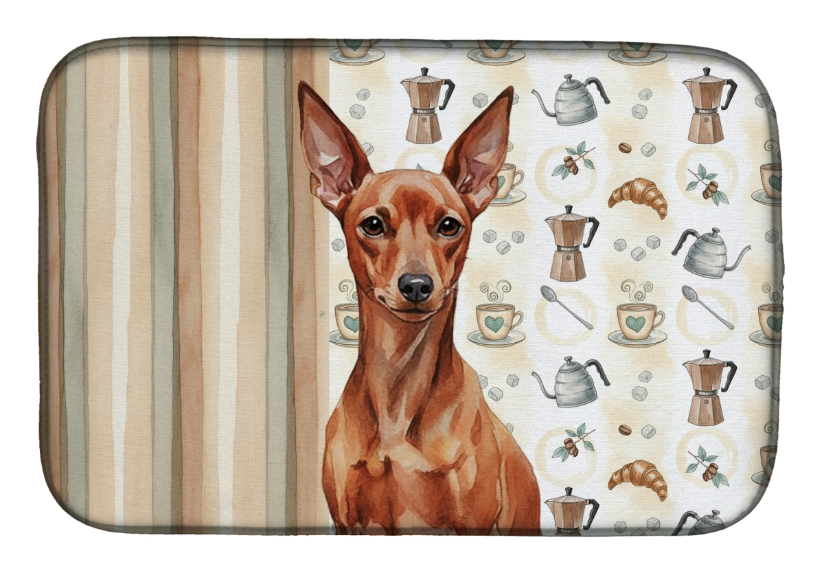 Picture of Carolines Treasures WDK7516DDM 21 x 14 in. Red Miniature Pinscher Min Pin Coffee Bar Dish Drying Mat