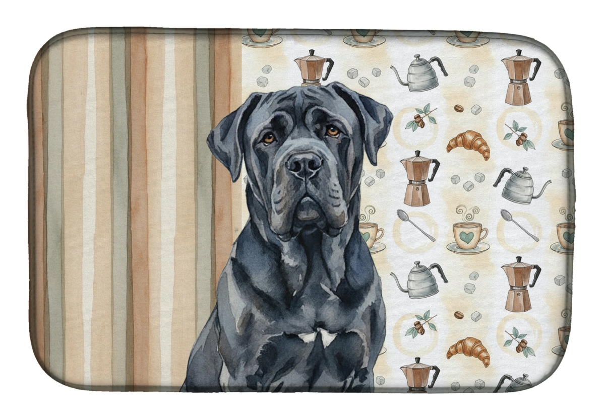 Picture of Carolines Treasures WDK7521DDM 21 x 14 in. Black Neapolitan Mastiff Coffee Bar Dish Drying Mat