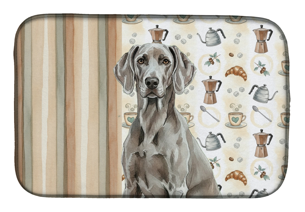 Picture of Carolines Treasures WDK7647DDM 21 x 14 in. Weimaraner Coffee Bar Dish Drying Mat