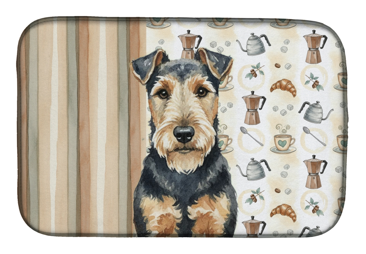 Picture of Carolines Treasures WDK7649DDM 21 x 14 in. Welsh Terrier Coffee Bar Dish Drying Mat