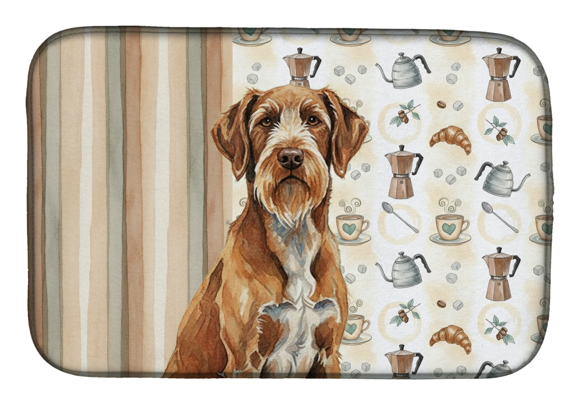 Picture of Carolines Treasures WDK7658DDM 21 x 14 in. Wirehaired Pointing Griffon Coffee Bar Dish Drying Mat