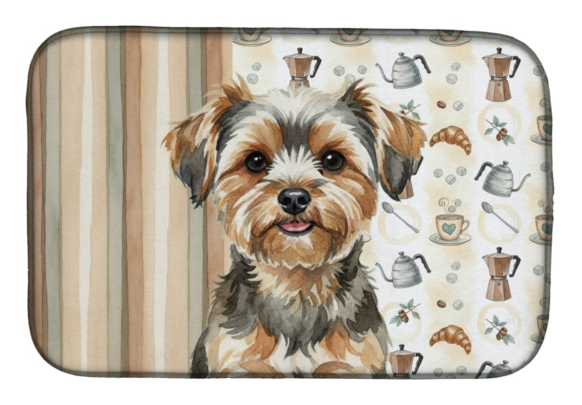 Picture of Carolines Treasures WDK7662DDM 21 x 14 in. Yorkiepoo Coffee Bar Dish Drying Mat