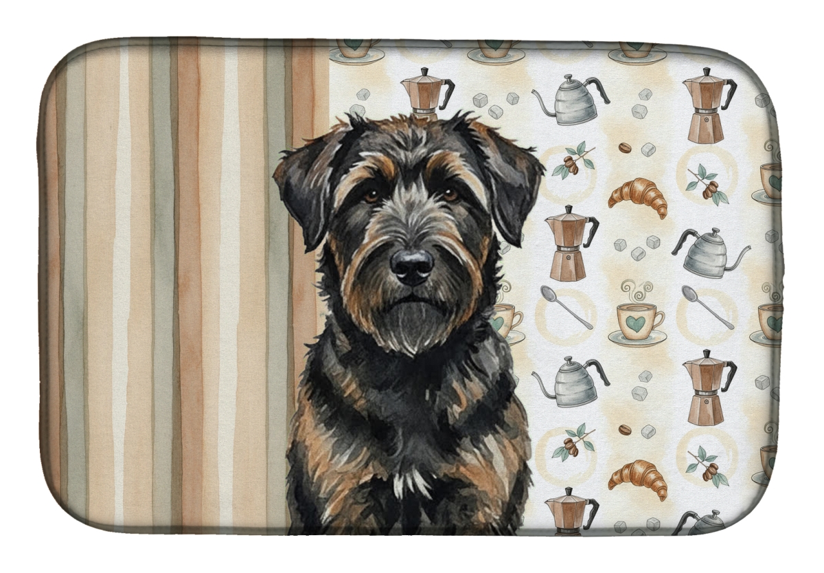 Picture of Carolines Treasures WDK7334DDM 21 x 14 in. Brindle Bouvier Des Flandres Coffee Bar Dish Drying Mat