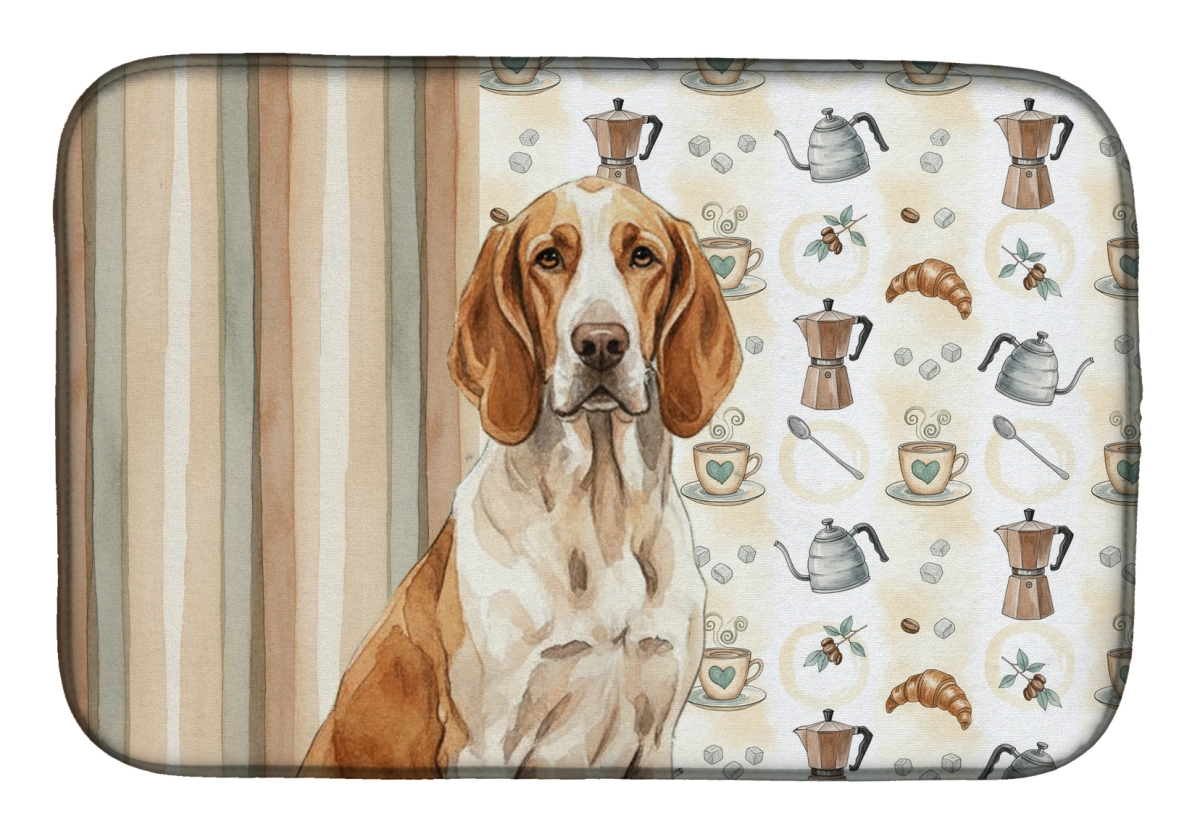 Picture of Carolines Treasures WDK7339DDM 21 x 14 in. Bracco Italiano Coffee Bar Dish Drying Mat