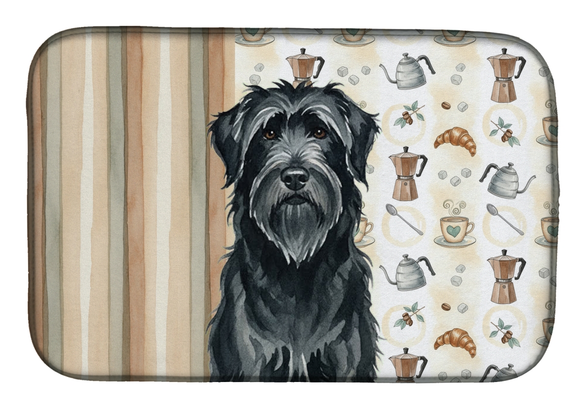 Picture of Carolines Treasures WDK7340DDM 21 x 14 in. Black Briard Coffee Bar Dish Drying Mat