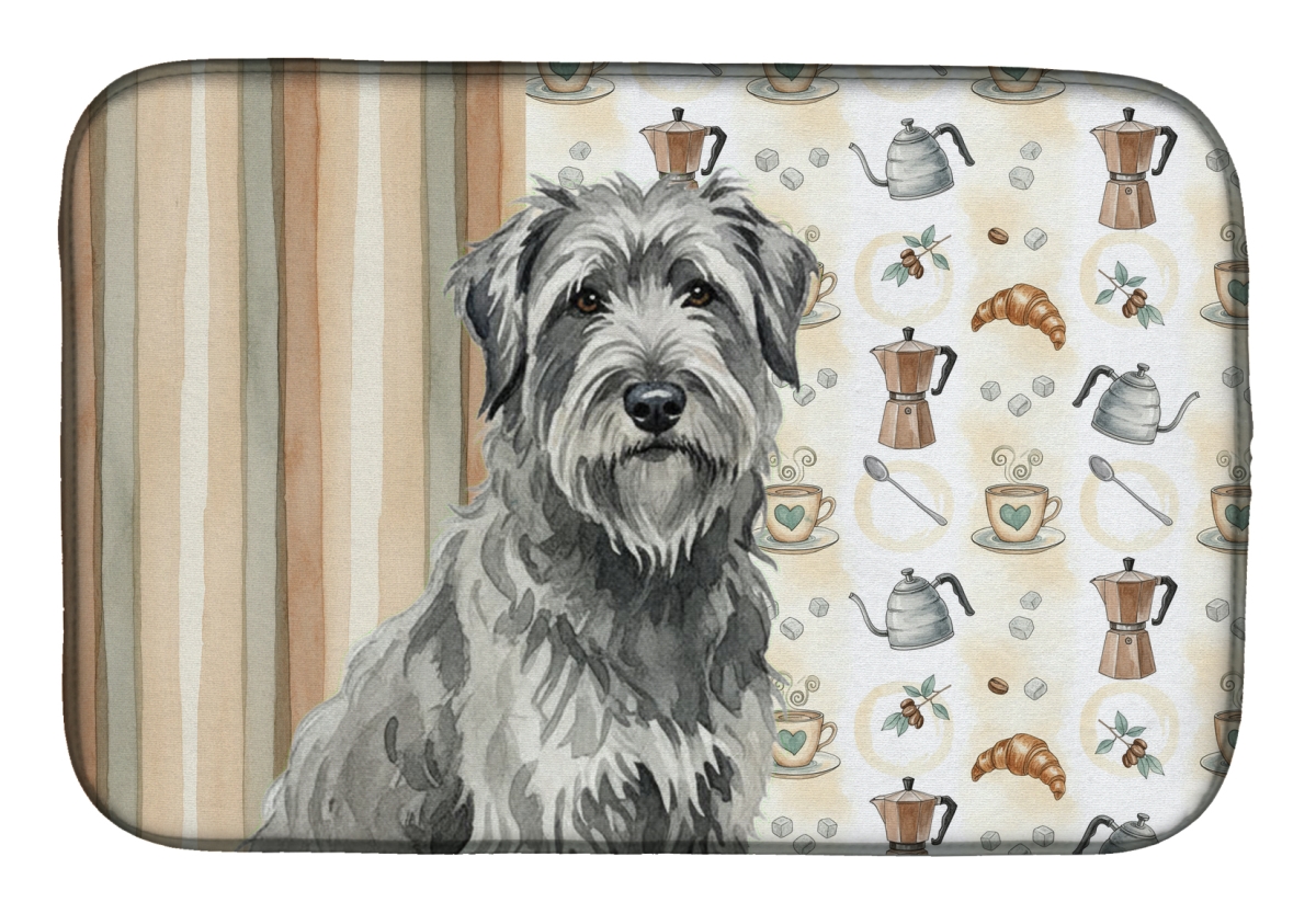 Picture of Carolines Treasures WDK7341DDM 21 x 14 in. Gray Briard Coffee Bar Dish Drying Mat