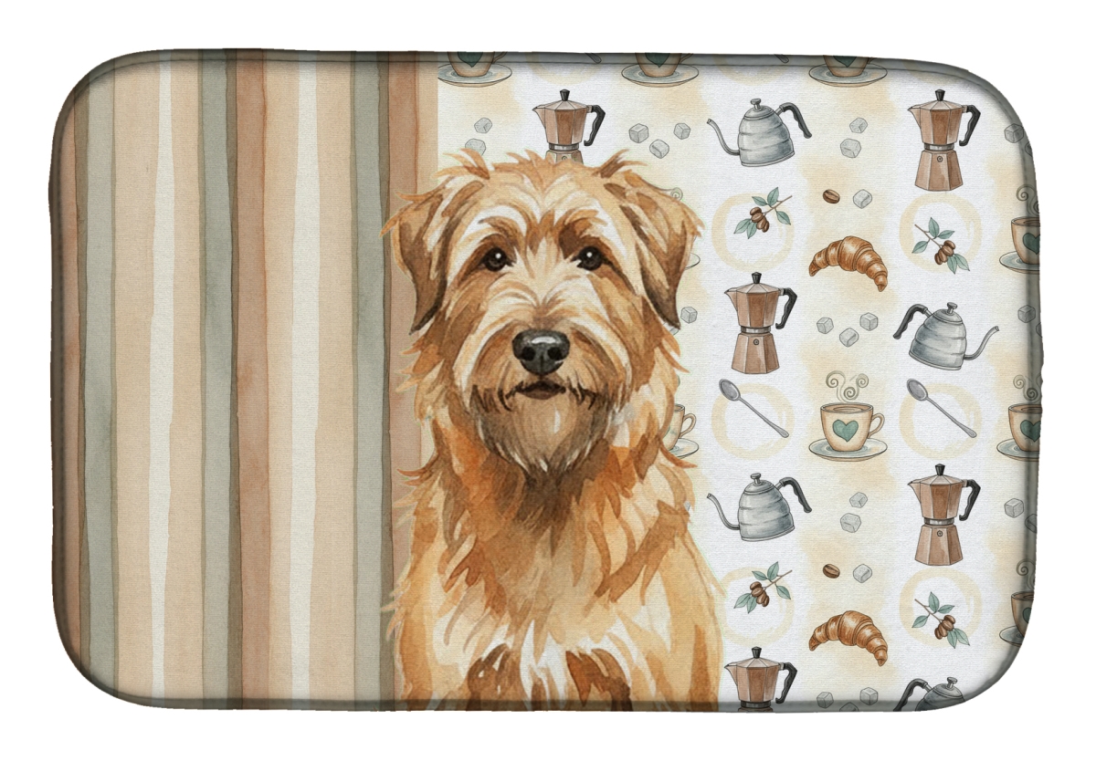 Picture of Carolines Treasures WDK7342DDM 21 x 14 in. Tawny Briard Coffee Bar Dish Drying Mat