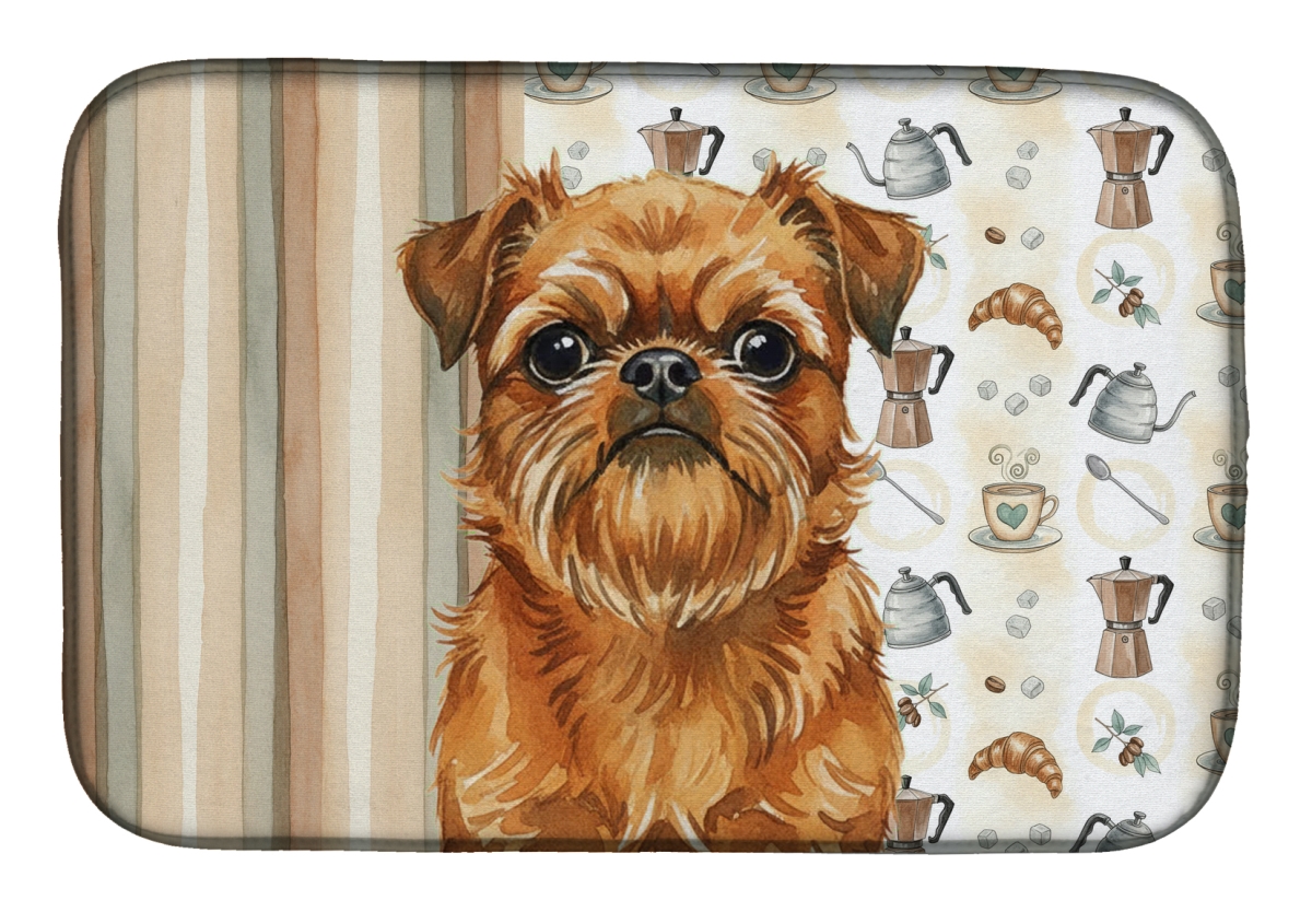 Picture of Carolines Treasures WDK7346DDM 21 x 14 in. Belge Brussels Griffon Coffee Bar Dish Drying Mat