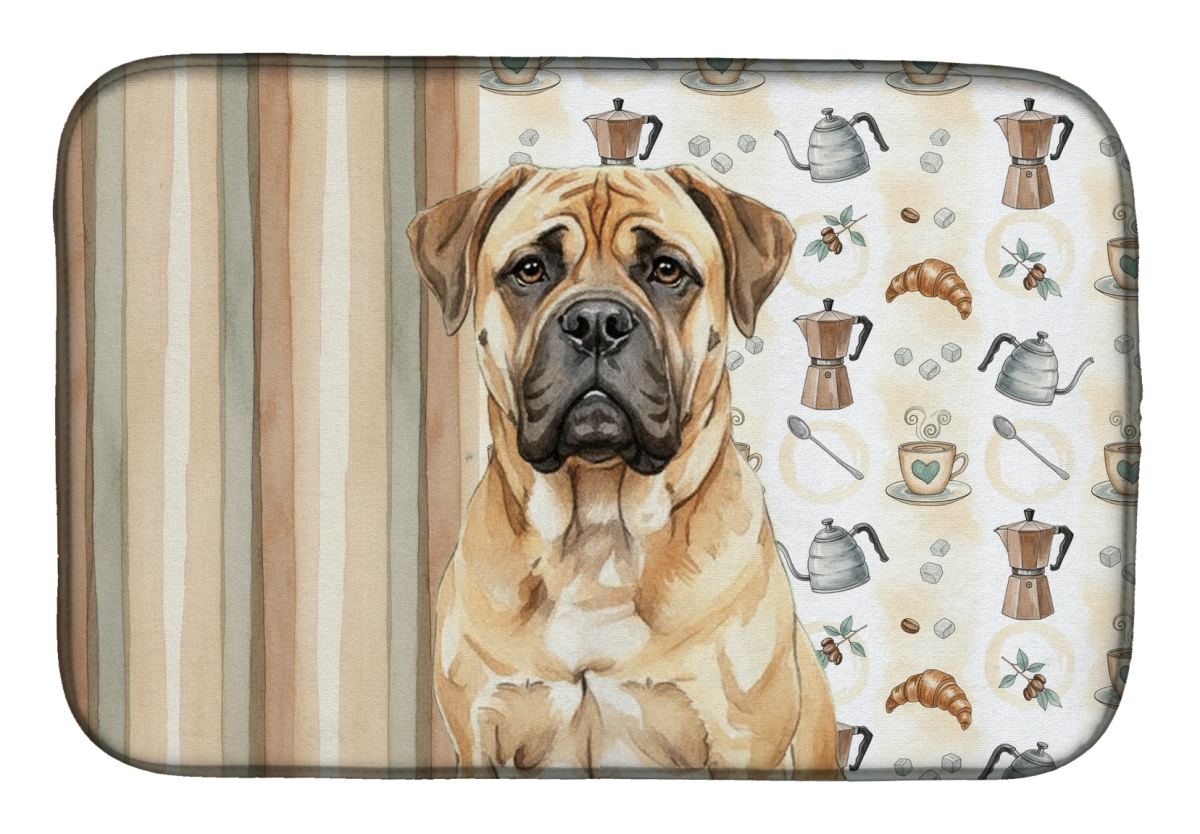 Picture of Carolines Treasures WDK7353DDM 21 x 14 in. Bullmastiff Coffee Bar Dish Drying Mat