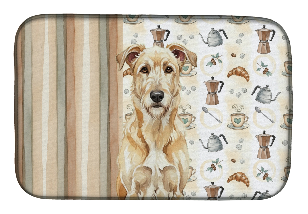 Picture of Carolines Treasures WDK7476DDM 21 x 14 in. Wheaten Irish Wolfhound Coffee Bar Dish Drying Mat