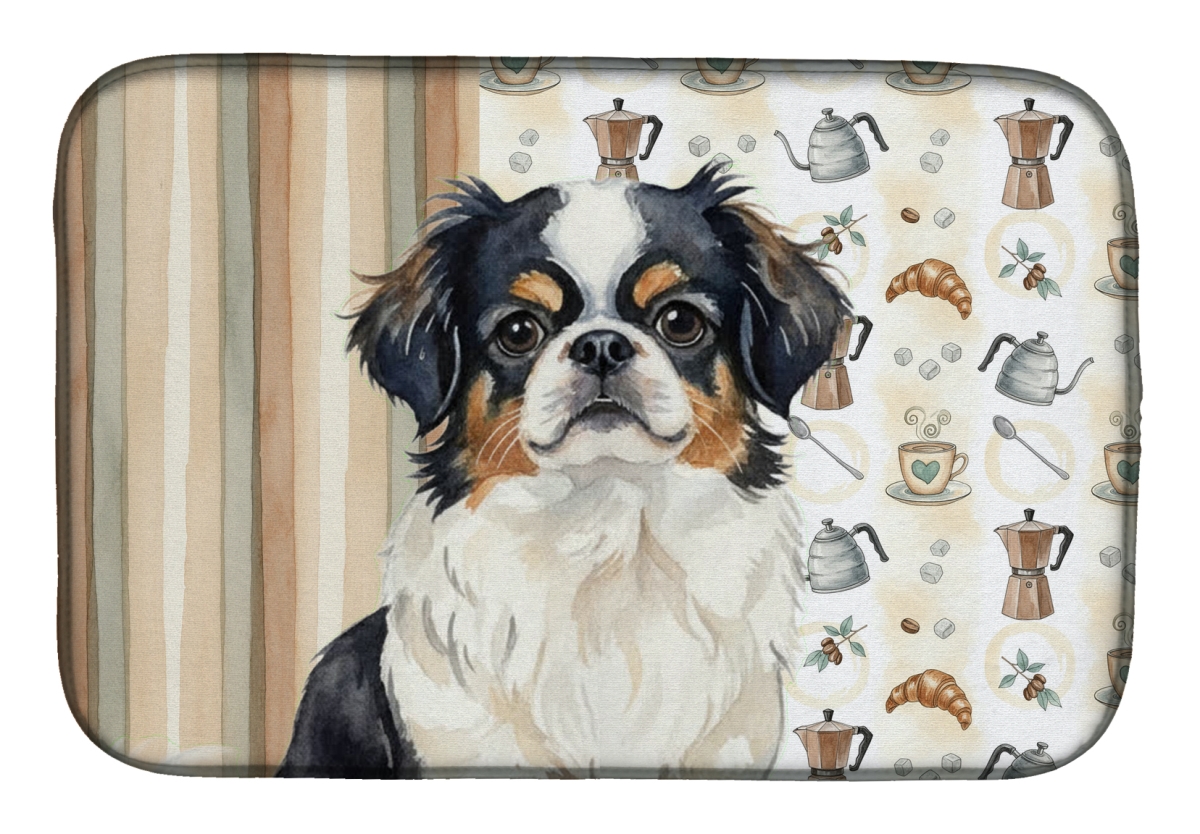 Picture of Carolines Treasures WDK7487DDM 21 x 14 in. Tricolor Japanese Chin Coffee Bar Dish Drying Mat