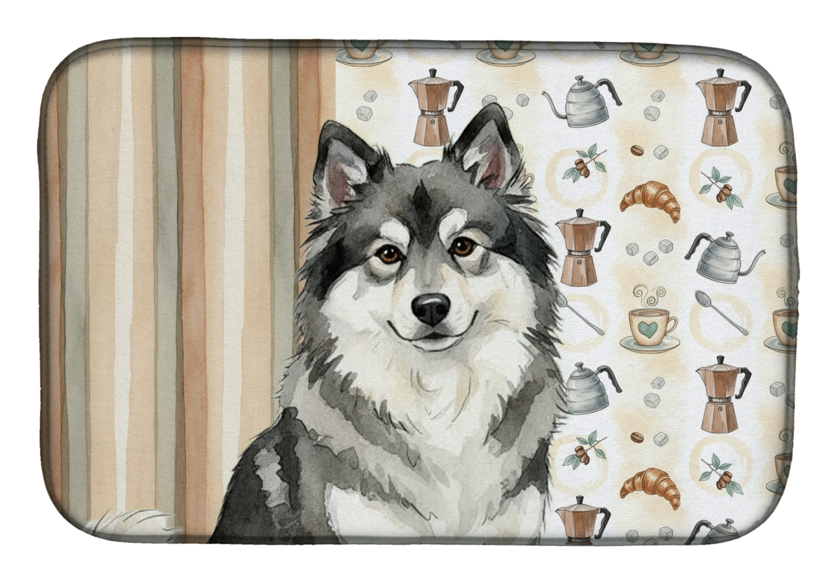 Picture of Carolines Treasures WDK7488DDM 21 x 14 in. Keeshond Coffee Bar Dish Drying Mat