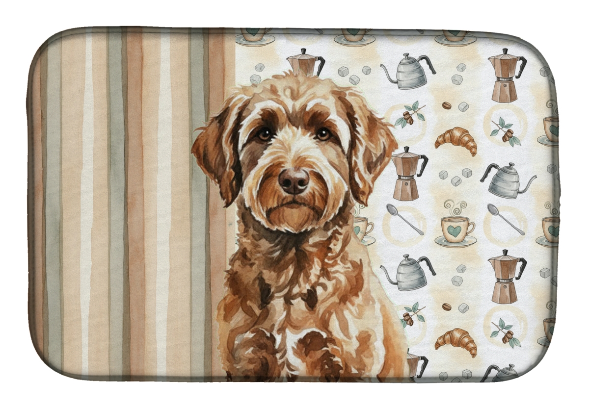 Picture of Carolines Treasures WDK7490DDM 21 x 14 in. Chocolate Labradoodle Coffee Bar Dish Drying Mat