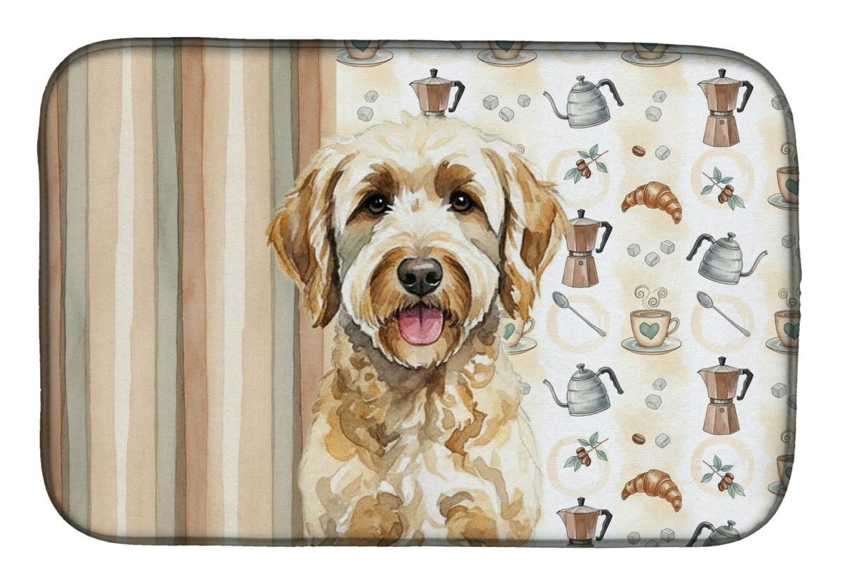 Picture of Carolines Treasures WDK7491DDM 21 x 14 in. Labradoodle Coffee Bar Dish Drying Mat
