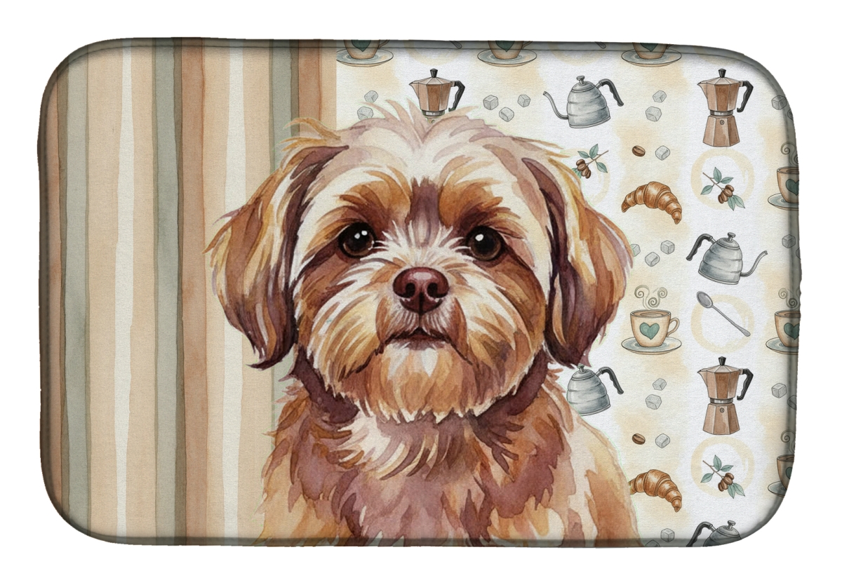 Picture of Carolines Treasures WDK7619DDM 21 x 14 in. Liver Shih Tzu Coffee Bar Dish Drying Mat