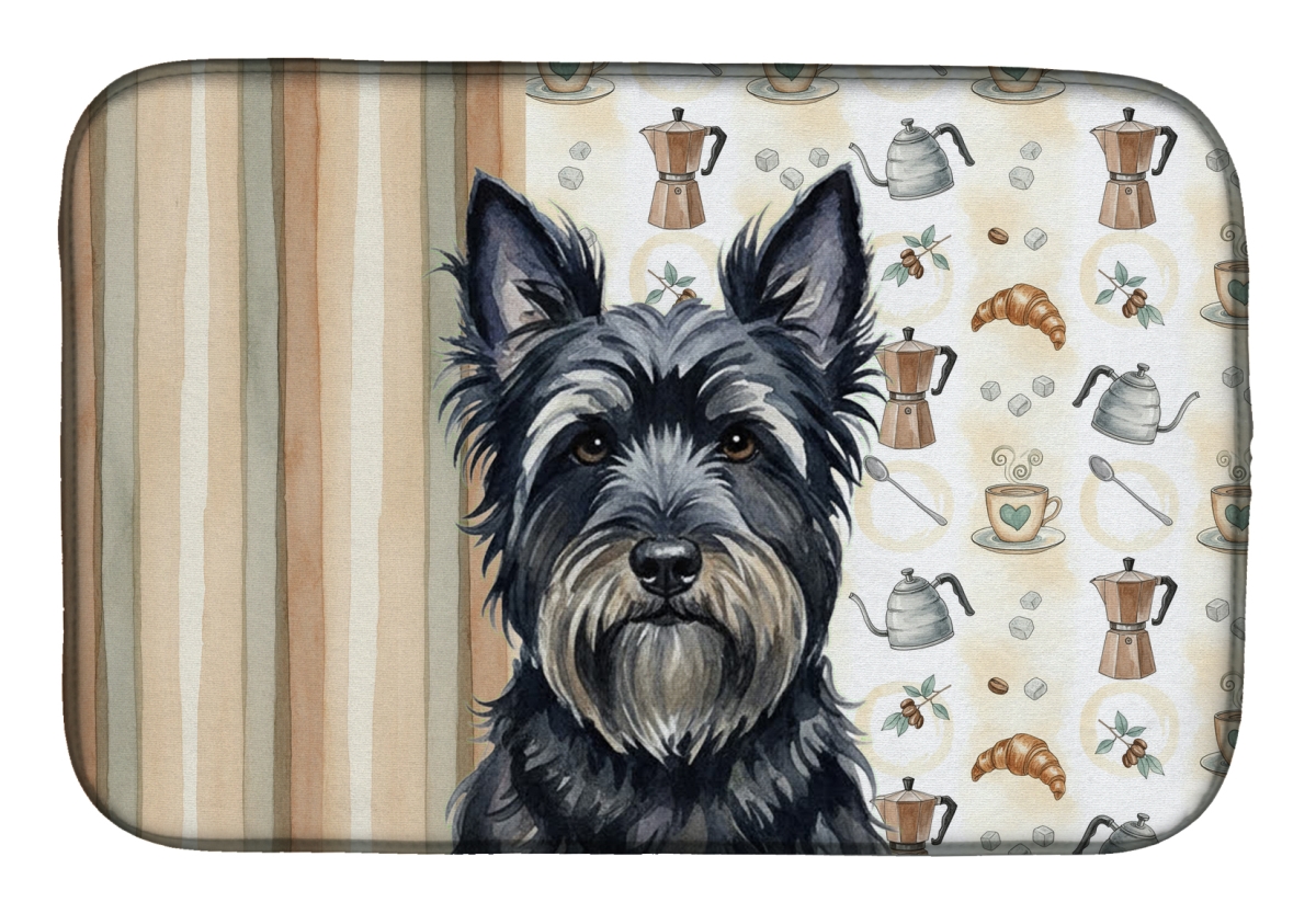Picture of Carolines Treasures WDK7623DDM 21 x 14 in. Black Skye Terrier Coffee Bar Dish Drying Mat