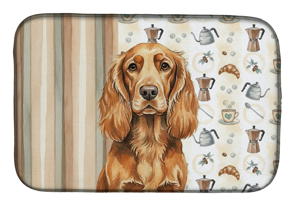 Picture of Carolines Treasures WDK7633DDM 21 x 14 in. Sussex Spaniel Coffee Bar Dish Drying Mat