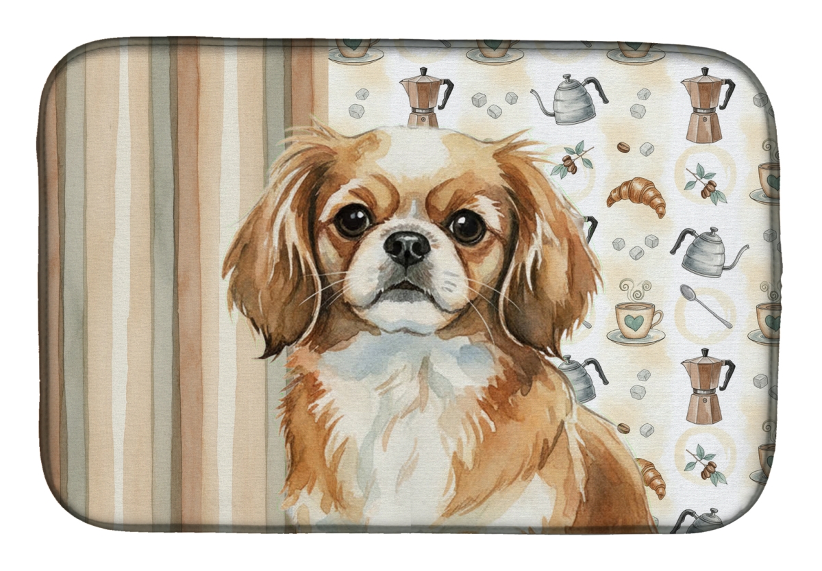 Picture of Carolines Treasures WDK7638DDM 21 x 14 in. Tibetan Spaniel Coffee Bar Dish Drying Mat