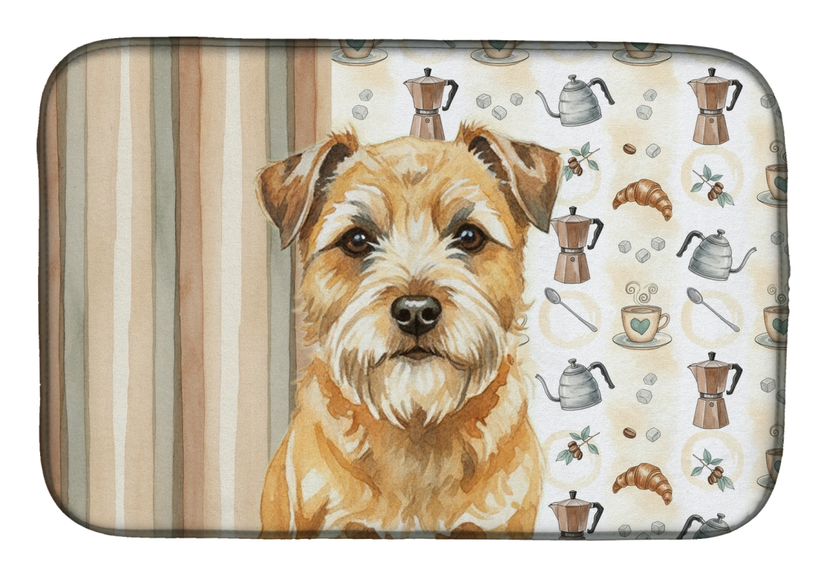 Picture of Carolines Treasures WDK7328DDM 21 x 14 in. Wheaten Border Terrier Coffee Bar Dish Drying Mat