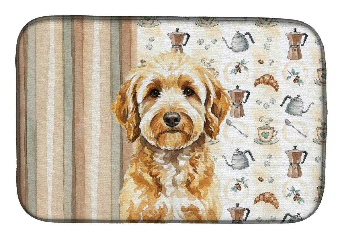 Picture of Carolines Treasures WDK7452DDM 21 x 14 in. Goldendoodle Coffee Bar Dish Drying Mat