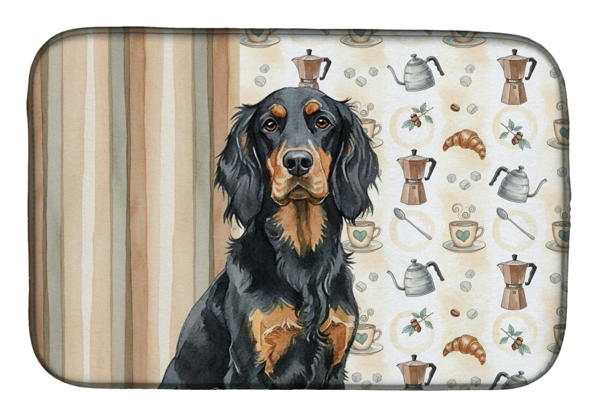 Picture of Carolines Treasures WDK7453DDM 21 x 14 in. Gordon Setter Coffee Bar Dish Drying Mat