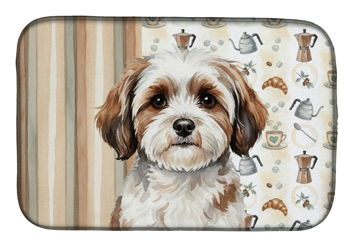 Picture of Carolines Treasures WDK7468DDM 21 x 14 in. Parti-Color Havanese Coffee Bar Dish Drying Mat