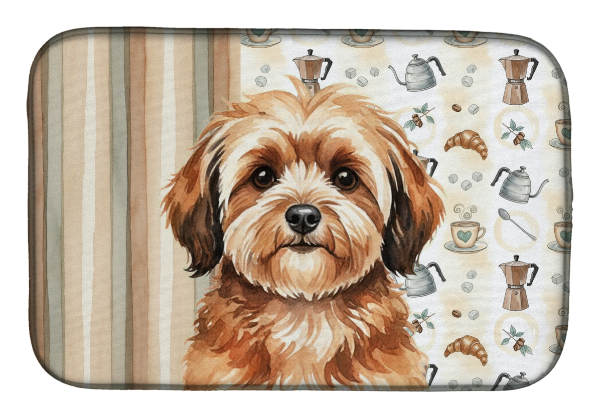 Picture of Carolines Treasures WDK7469DDM 21 x 14 in. Sable Havanese Coffee Bar Dish Drying Mat