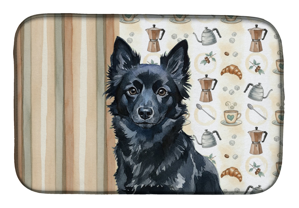 Picture of Carolines Treasures WDK7600DDM 21 x 14 in. Schipperke Coffee Bar Dish Drying Mat