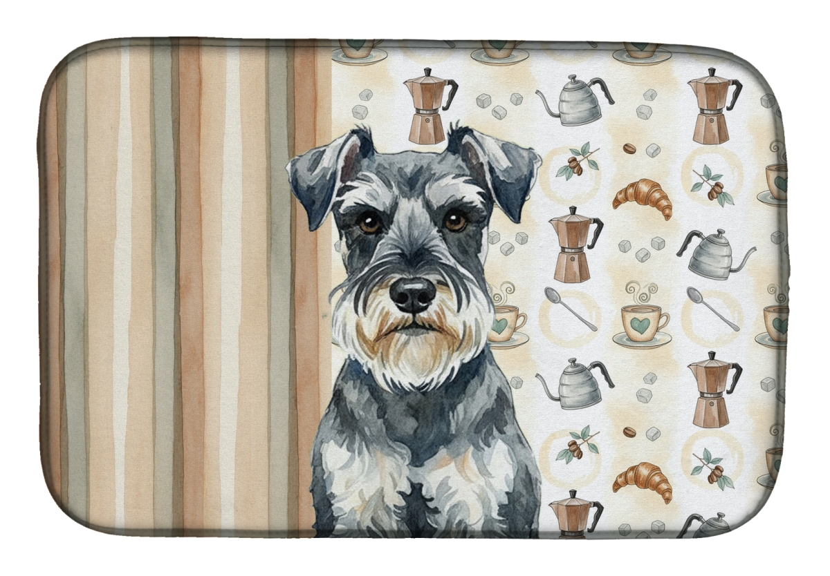 Picture of Carolines Treasures WDK7601DDM 21 x 14 in. Schnauzer Coffee Bar Dish Drying Mat