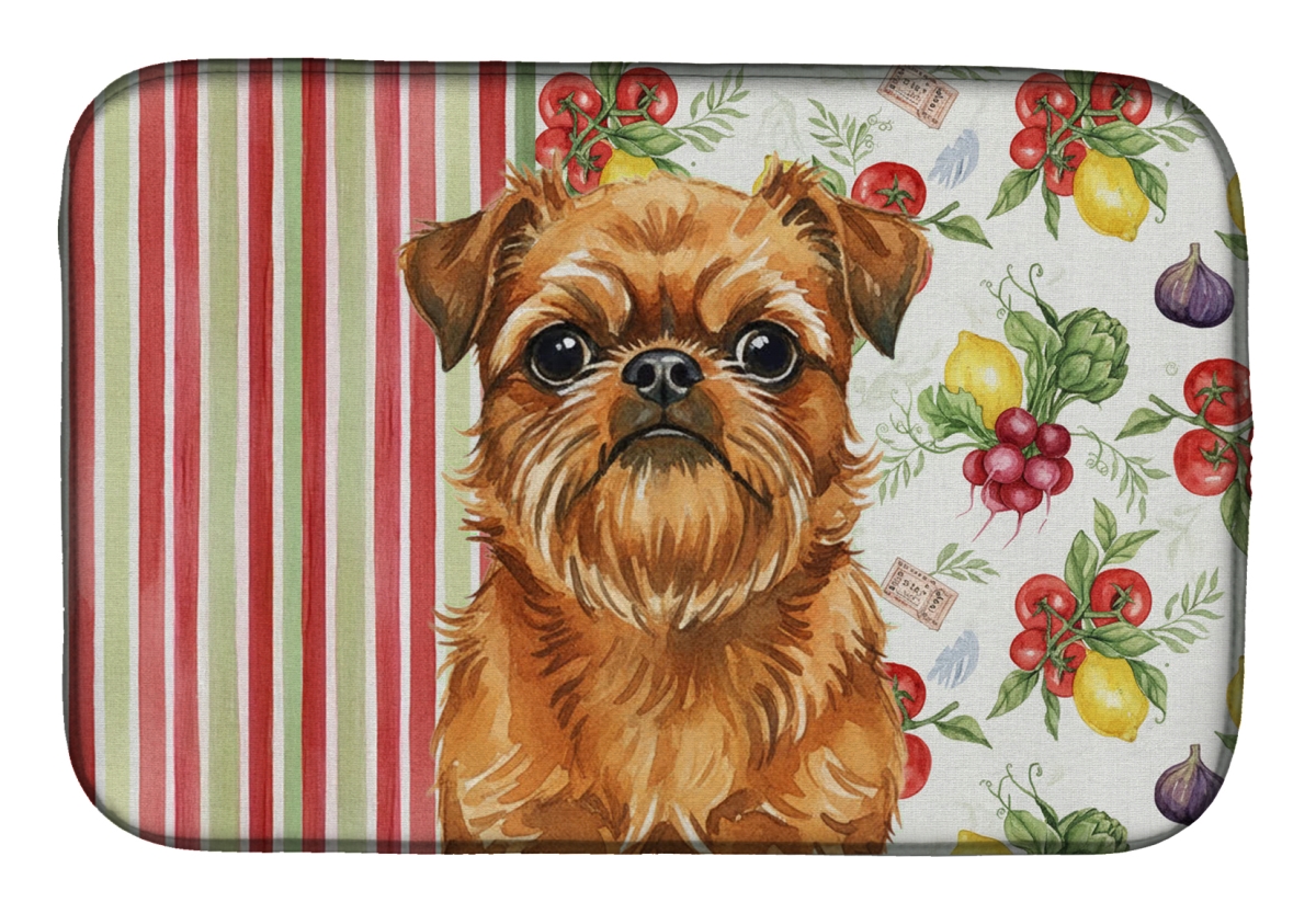 Picture of Carolines Treasures WDK8146DDM 21 x 14 in. Belge Brussels Griffon Vegetables Dish Drying Mat