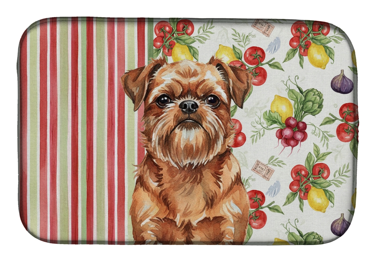 Picture of Carolines Treasures WDK8148DDM 21 x 14 in. Red Brussels Griffon Vegetables Dish Drying Mat