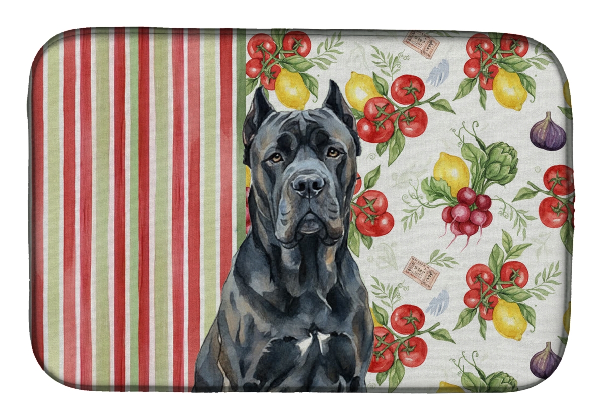 Picture of Carolines Treasures WDK8157DDM 21 x 14 in. Cane Corso Vegetables Dish Drying Mat