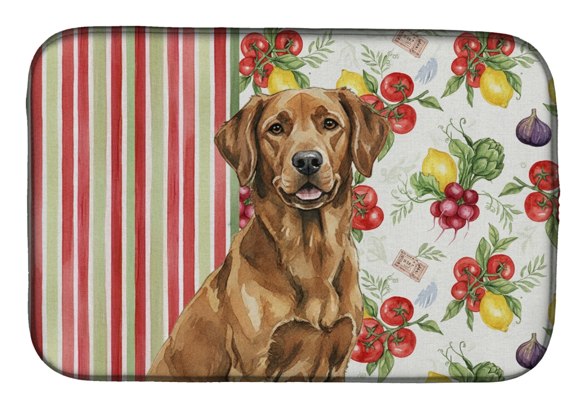 Picture of Carolines Treasures WDK8167DDM 21 x 14 in. Chesapeake Bay Retriever Vegetables Dish Drying Mat