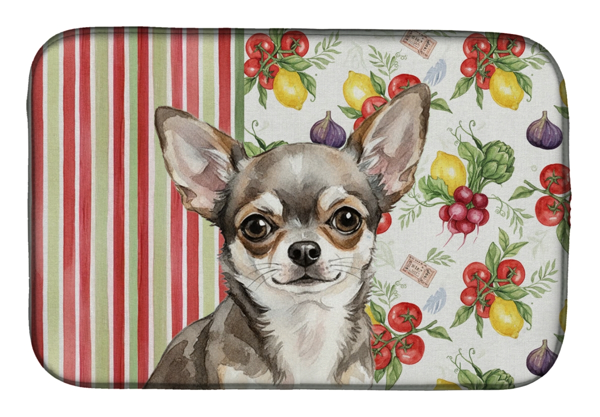 Picture of Carolines Treasures WDK8168DDM 21 x 14 in. Chihuahua Vegetables Dish Drying Mat