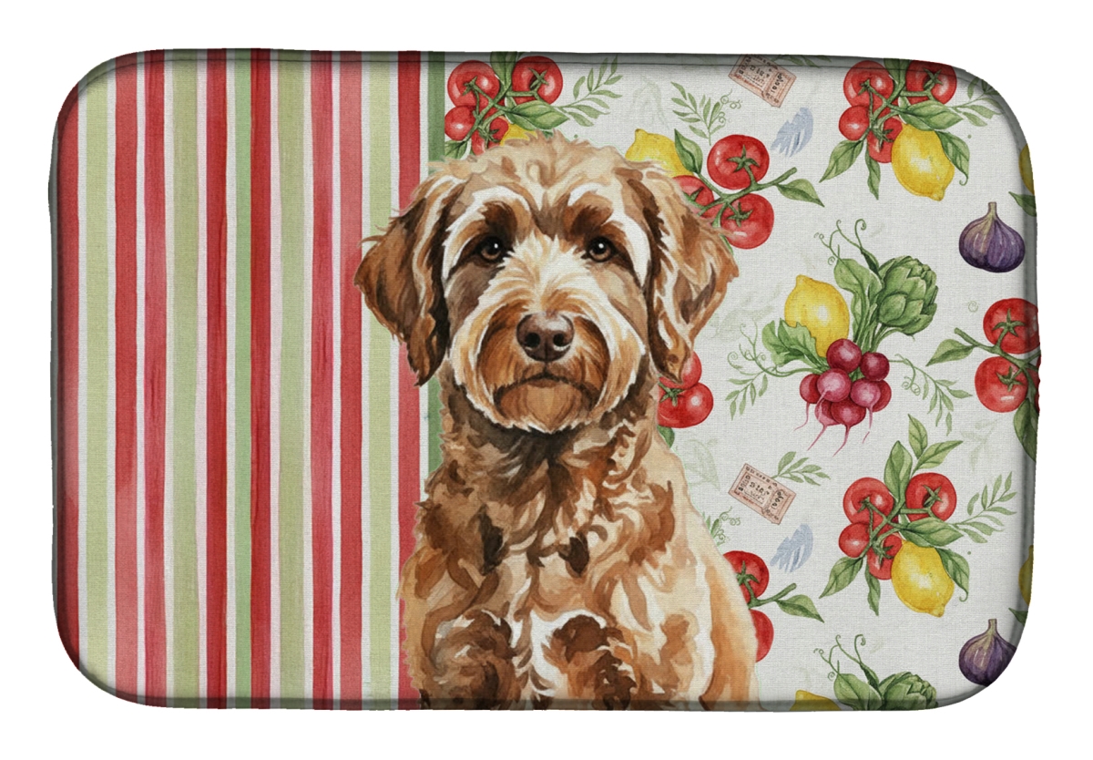 Picture of Carolines Treasures WDK8290DDM 21 x 14 in. Chocolate Labradoodle Vegetables Dish Drying Mat