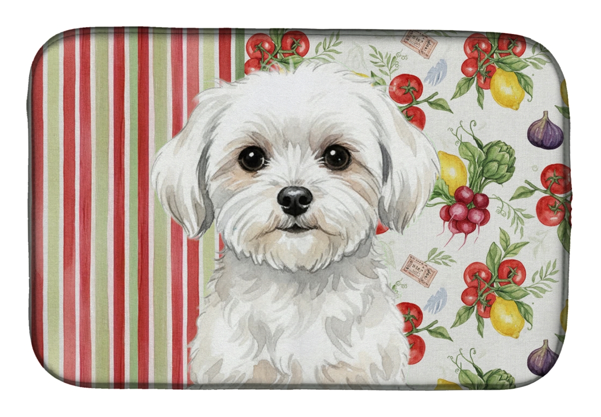 Picture of Carolines Treasures WDK8306DDM 21 x 14 in. Maltese Vegetables Dish Drying Mat