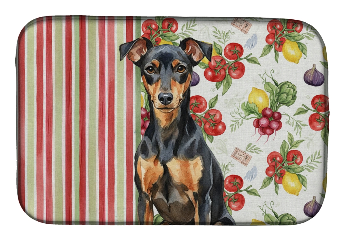 Picture of Carolines Treasures WDK8308DDM 21 x 14 in. Manchester Terrier Vegetables Dish Drying Mat
