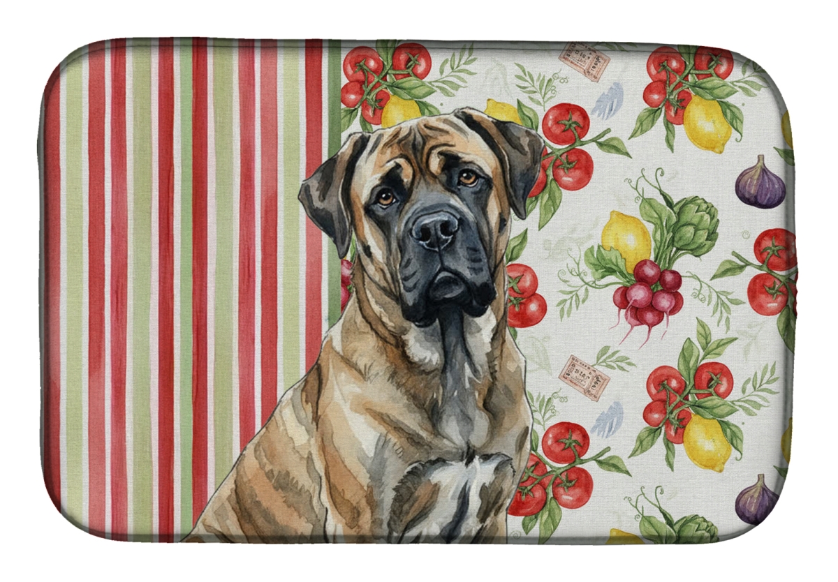 Picture of Carolines Treasures WDK8309DDM 21 x 14 in. Brindle Mastiff Vegetables Dish Drying Mat