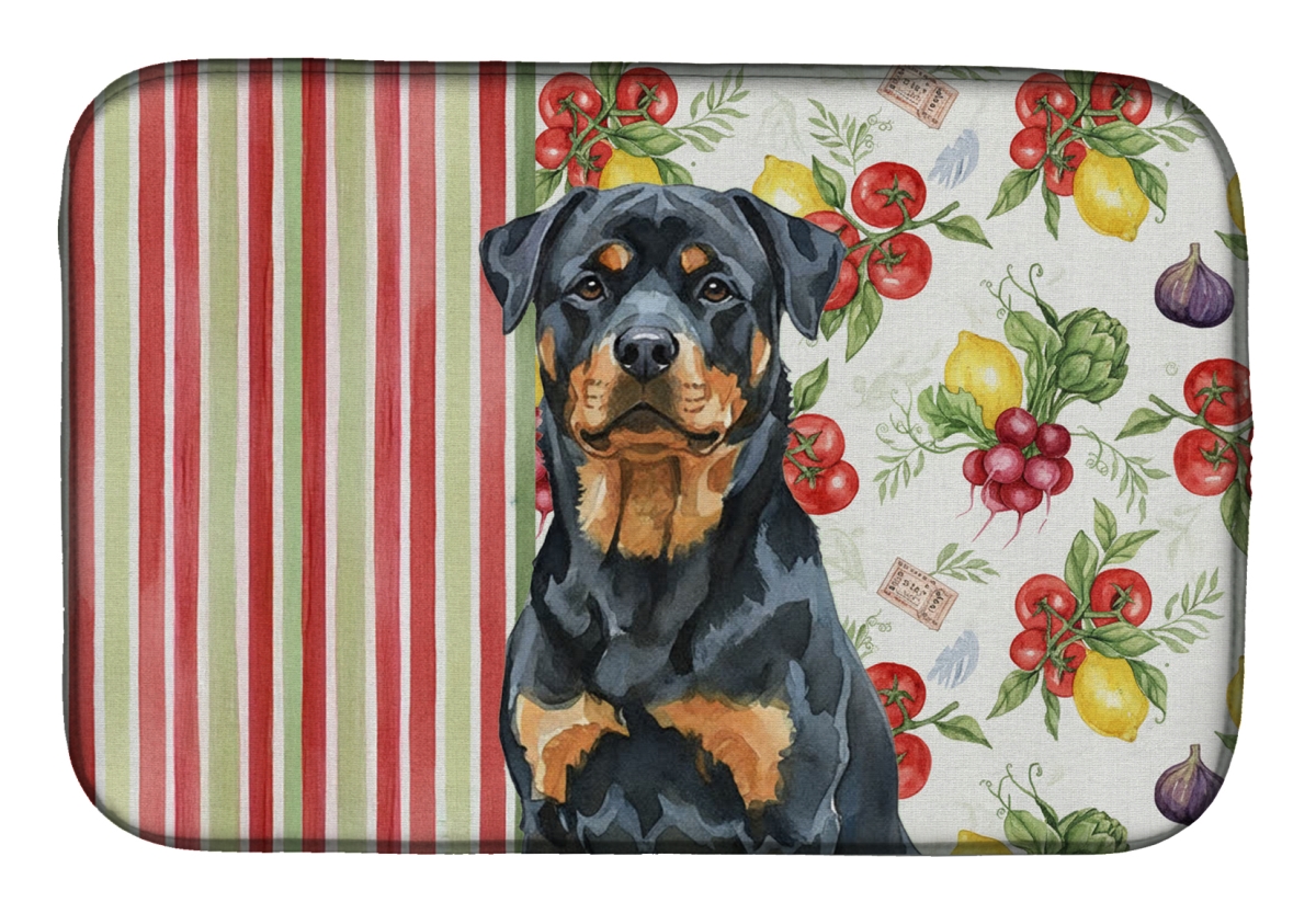 Picture of Carolines Treasures WDK8387DDM 21 x 14 in. Rottweiler Vegetables Dish Drying Mat