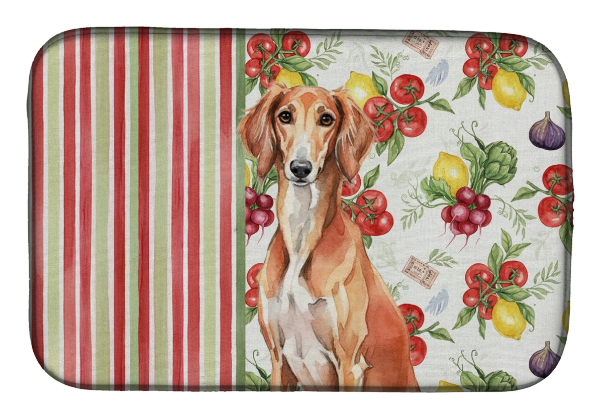 Picture of Carolines Treasures WDK8397DDM 21 x 14 in. Red Saluki Vegetables Dish Drying Mat